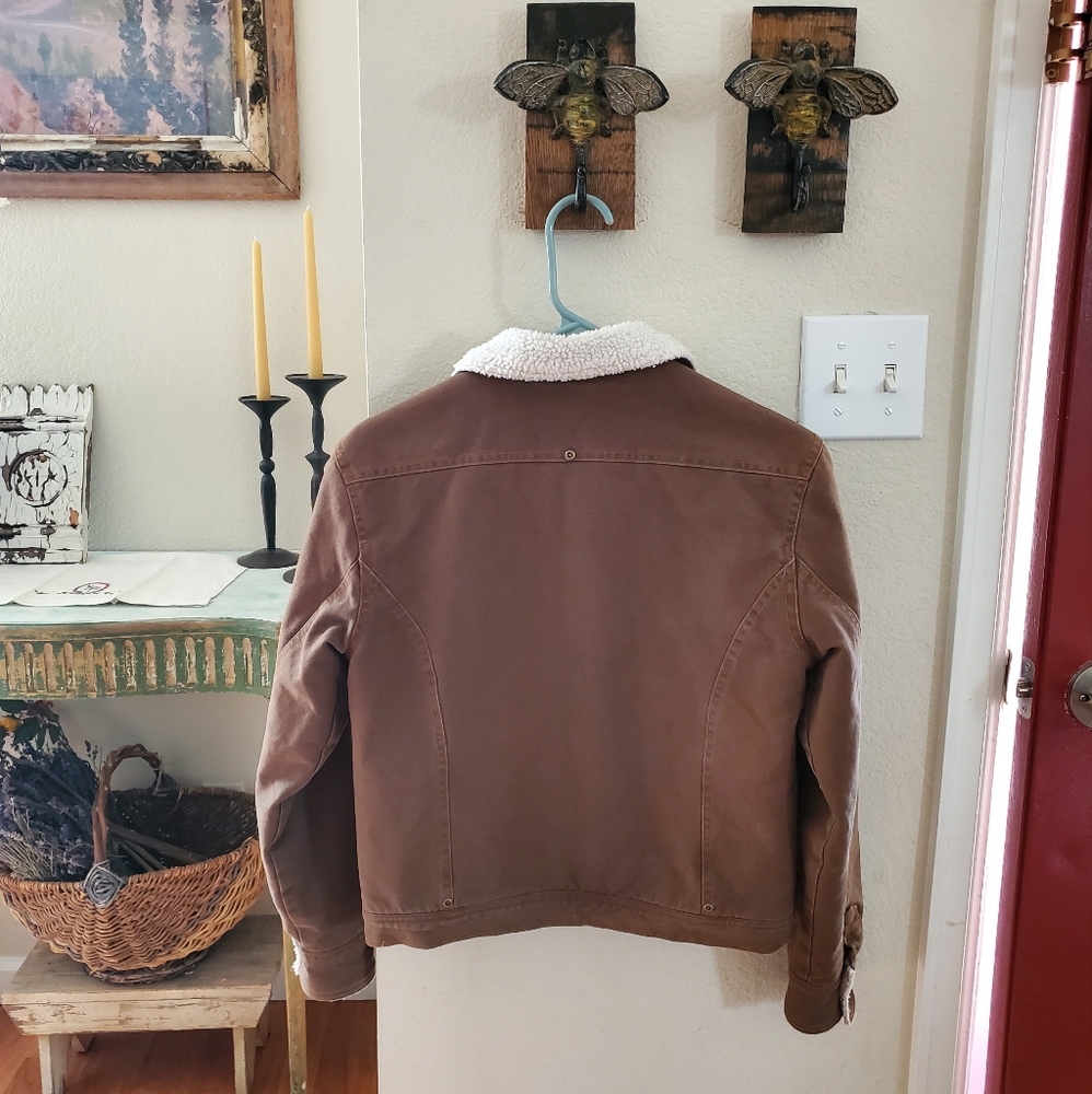 Brown Fleece Denim Jacket - Picture 5 of 5